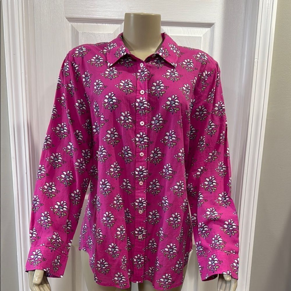 TALBOTS PINK FLORAL SHIRT